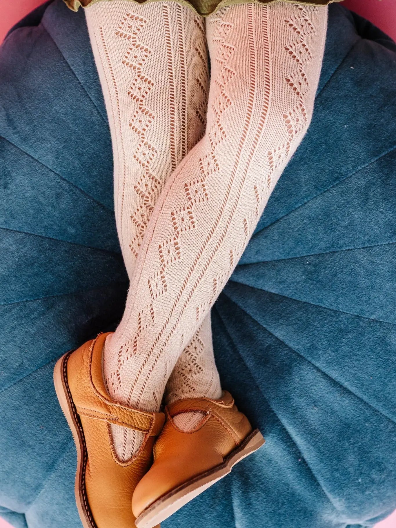 Fancy Knit Tights - Vanilla