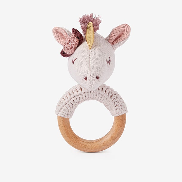 Luna Unicorn Wooden Ring Rattle