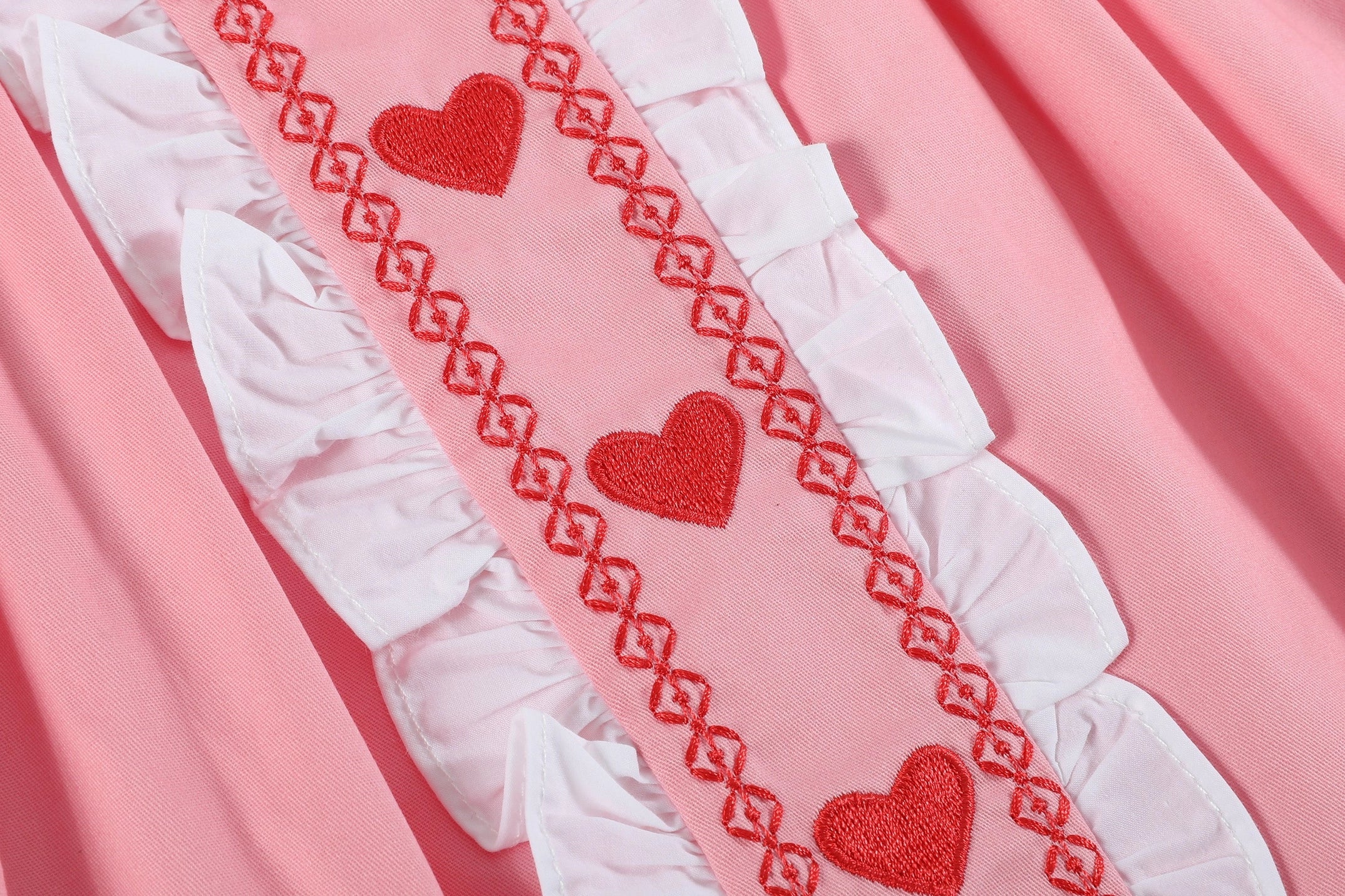 Pink and Red Heart Valentine's Ruffle Dress