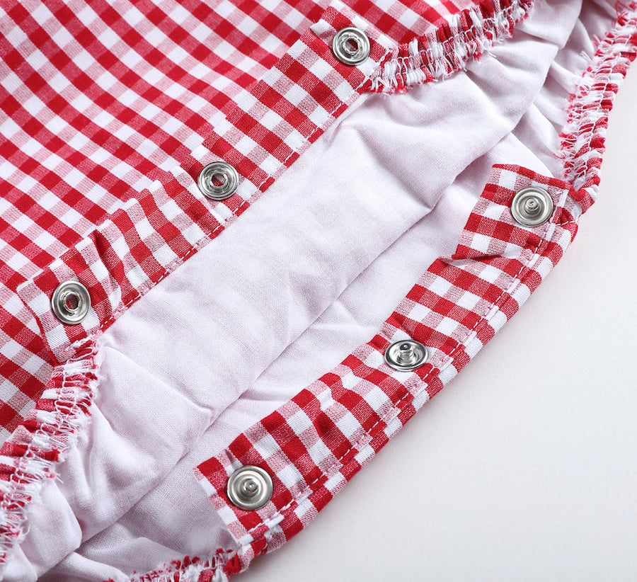 Red Gingham Bubble Romper