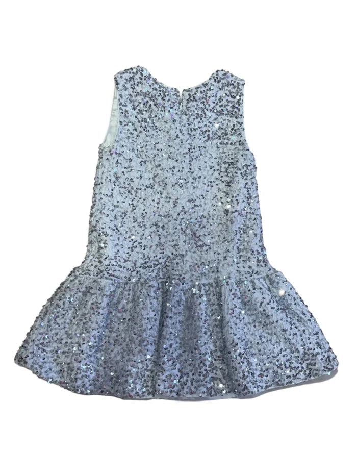 Silver Shimmer Bow Party Dress