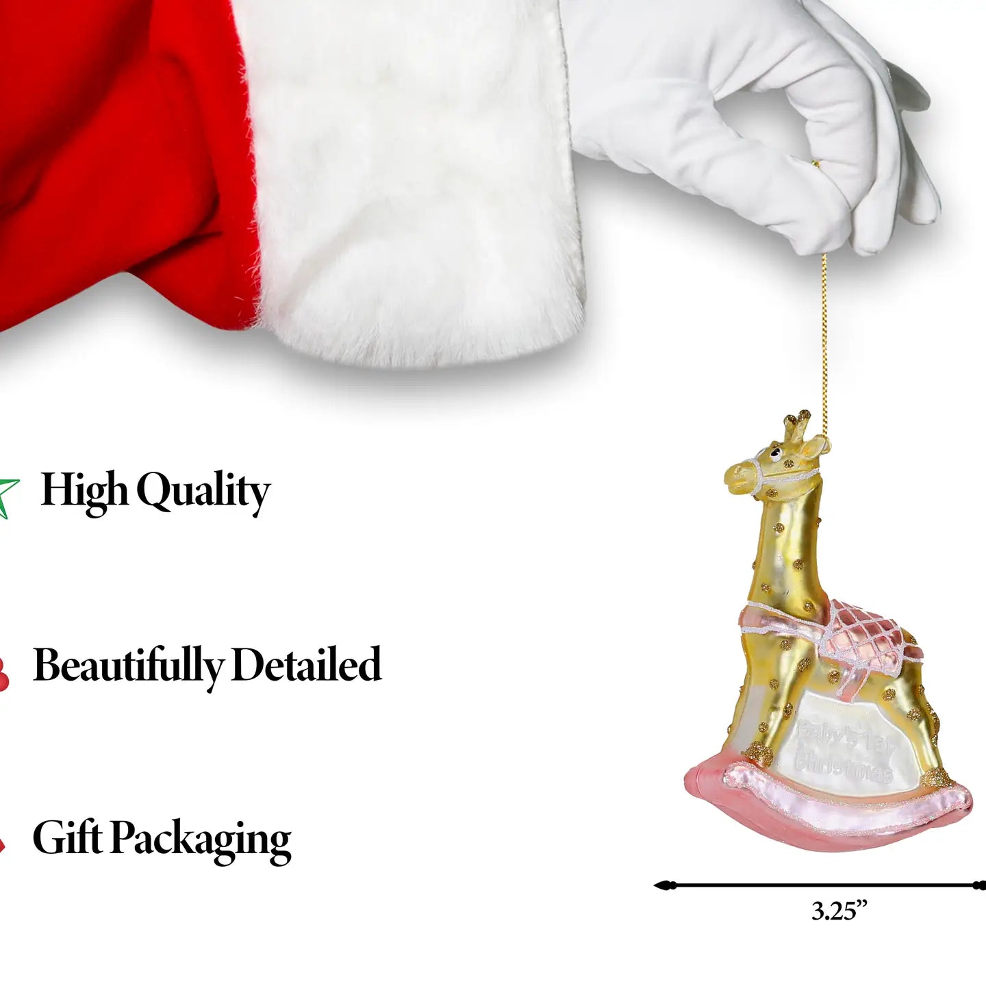 Baby Girl Giraffe Glass Ornament