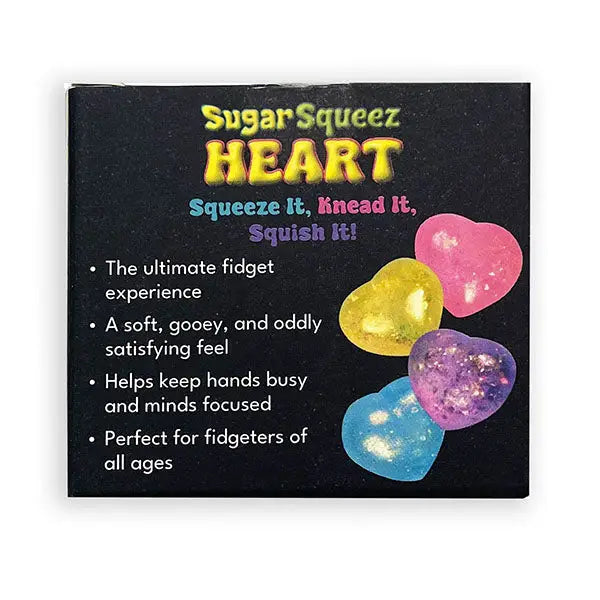 SugarSqueez Squishies® Glitter Heart Maltose Fidget Stress Ball Assorted Colors