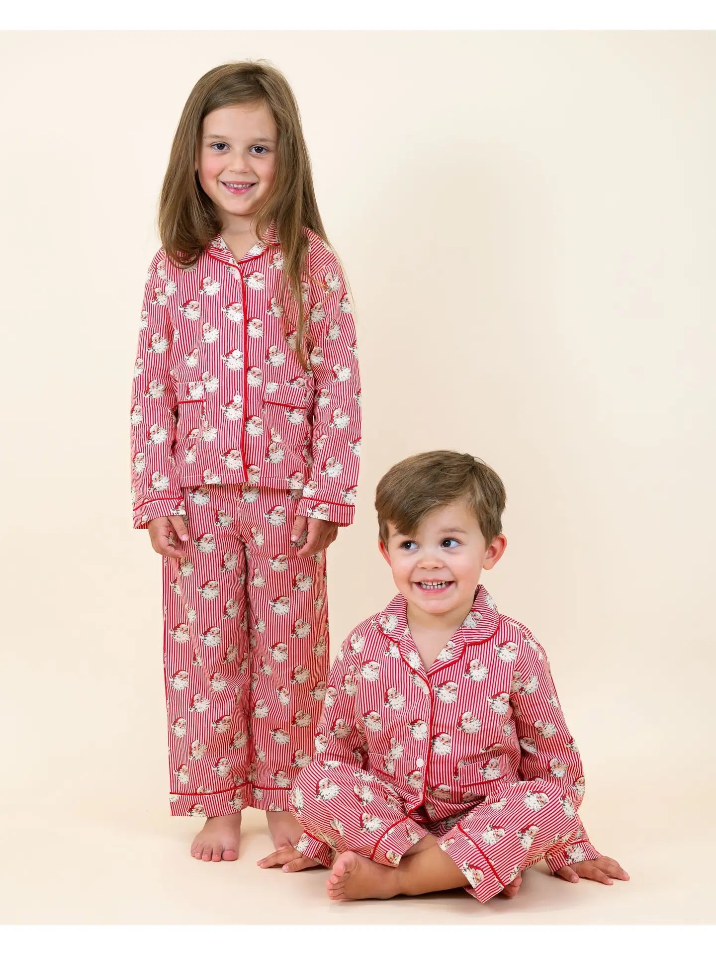 Red Striped Vintage Santa Pajama Set
