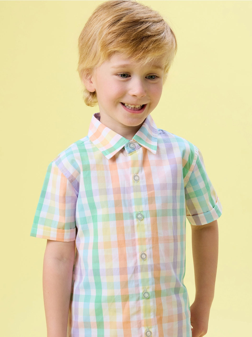 Poppy Rainbow Plaid Button Down Shirt