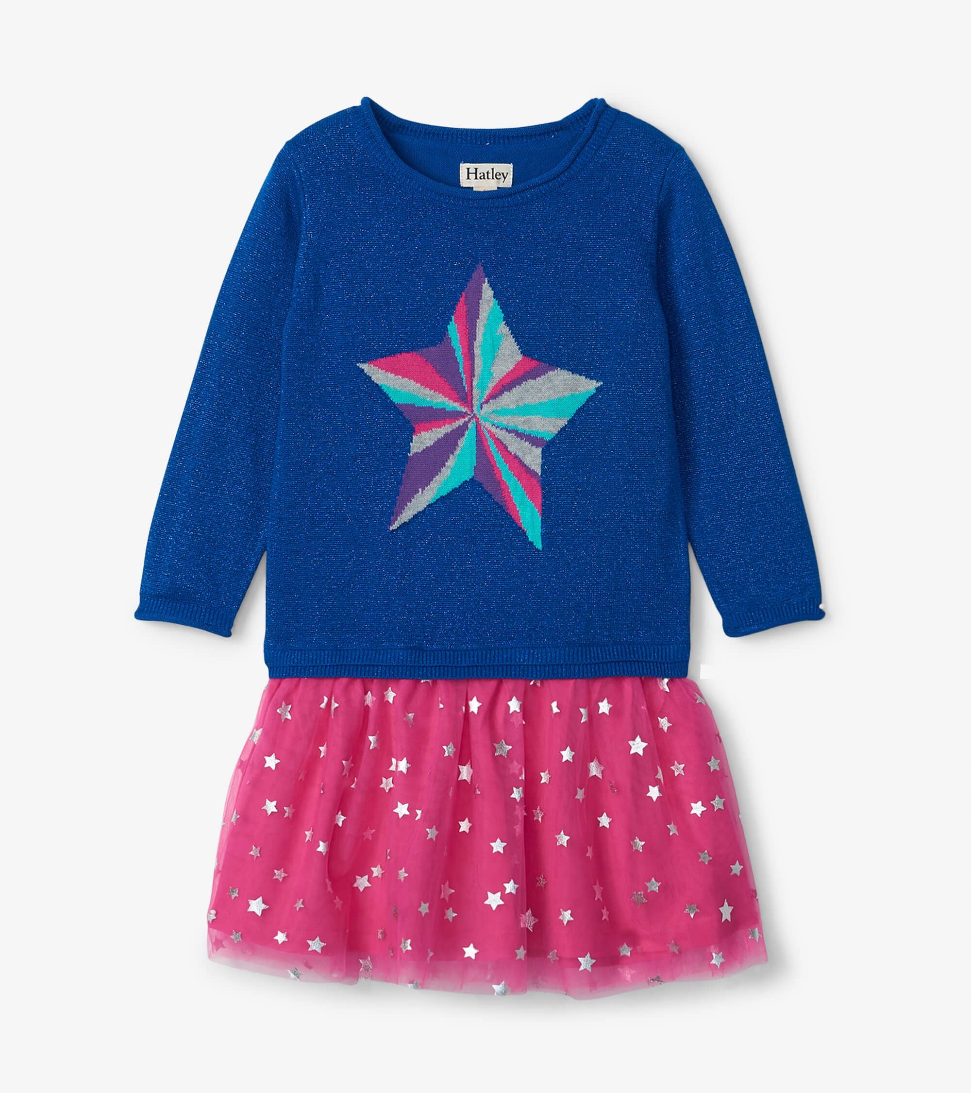 Blue Pink Star Power Tulle Dress
