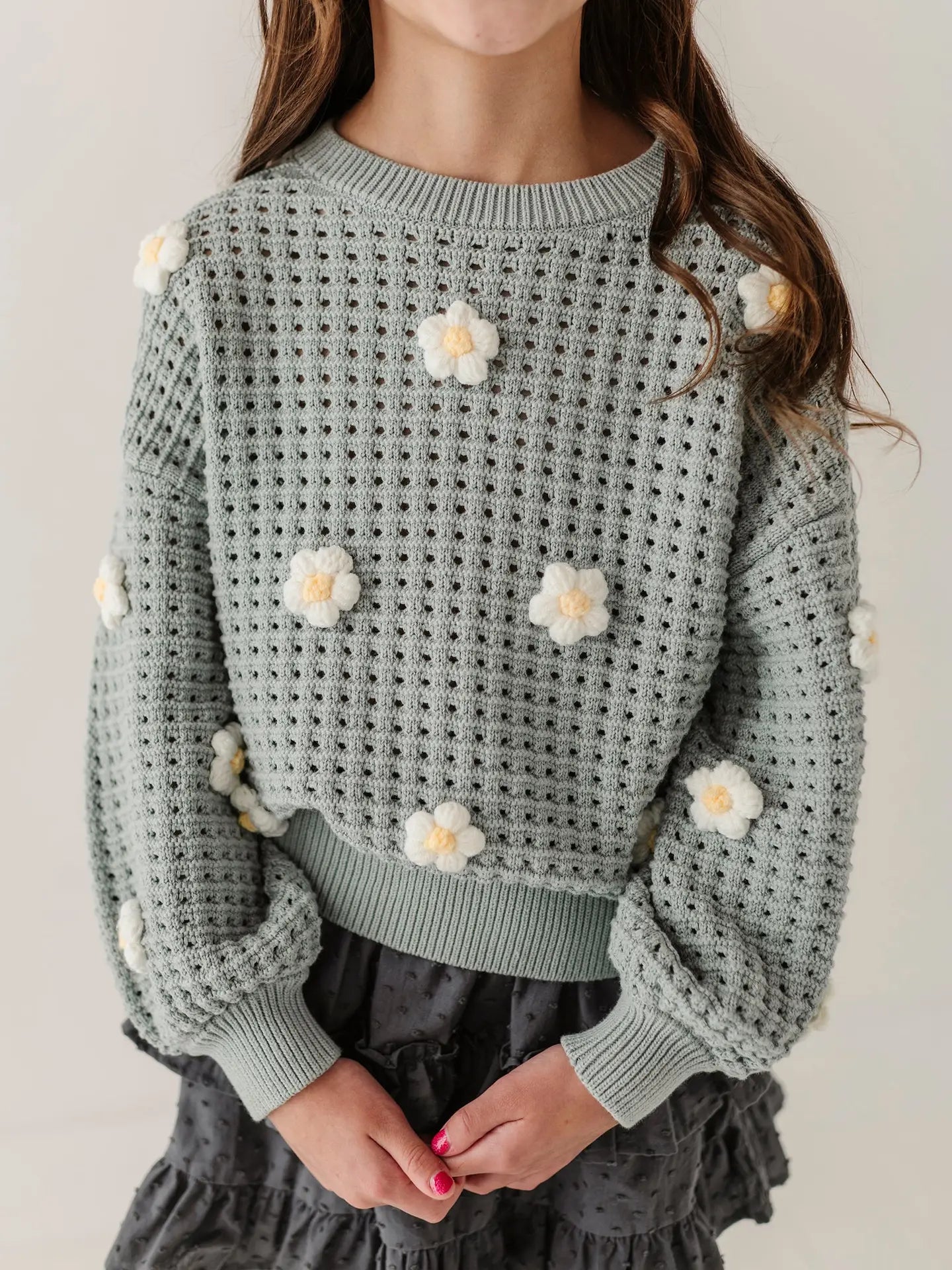 Soft Juniper Flower Sweater