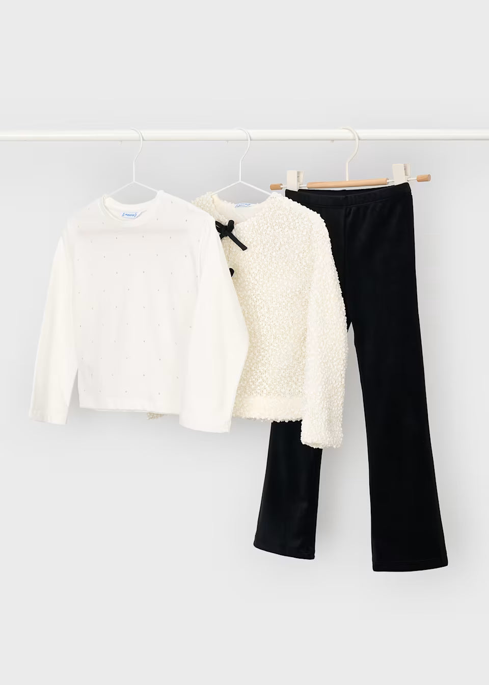Cream and Black Leggings and Jacket Set
