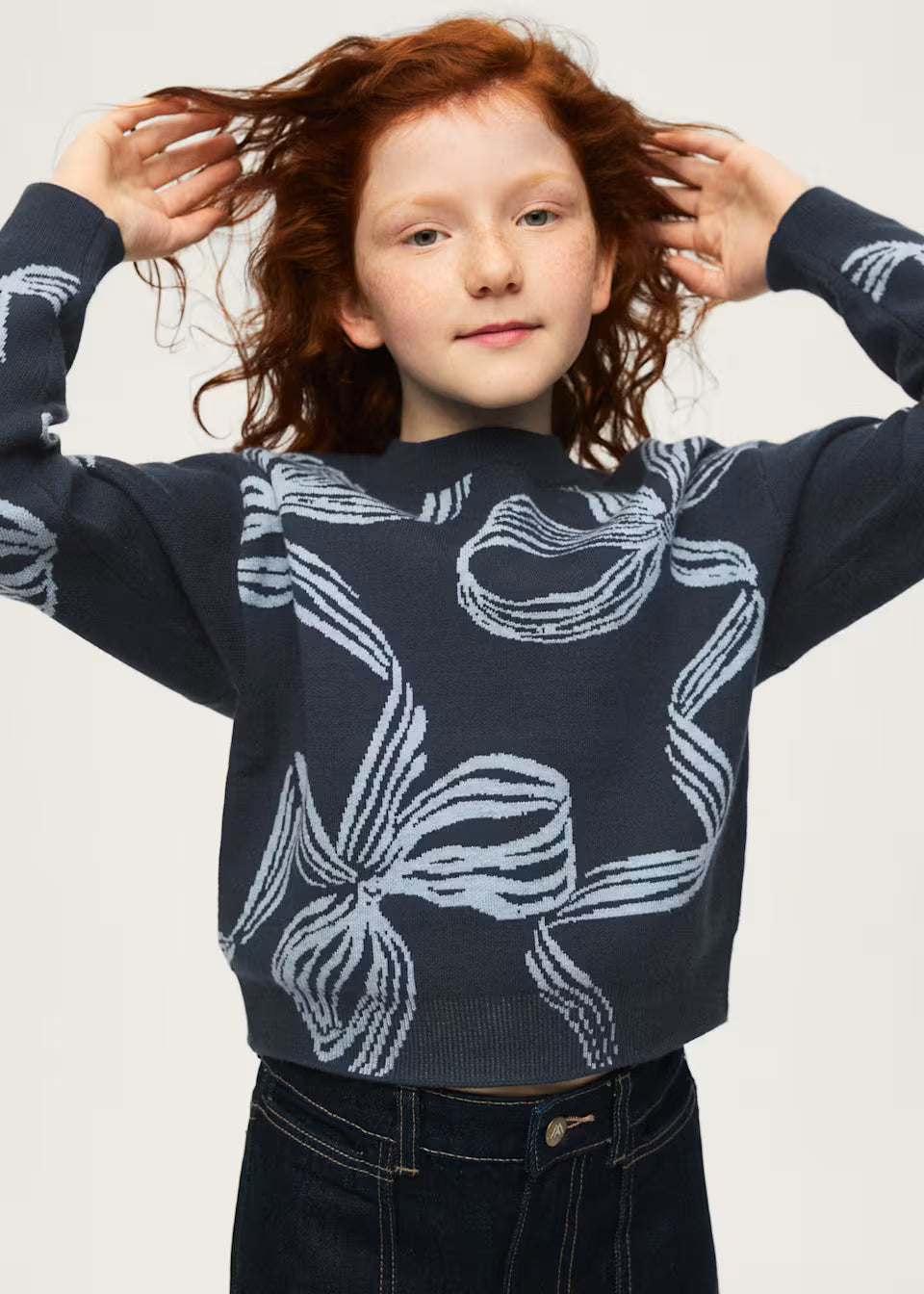 Navy Bow Detail Sweater