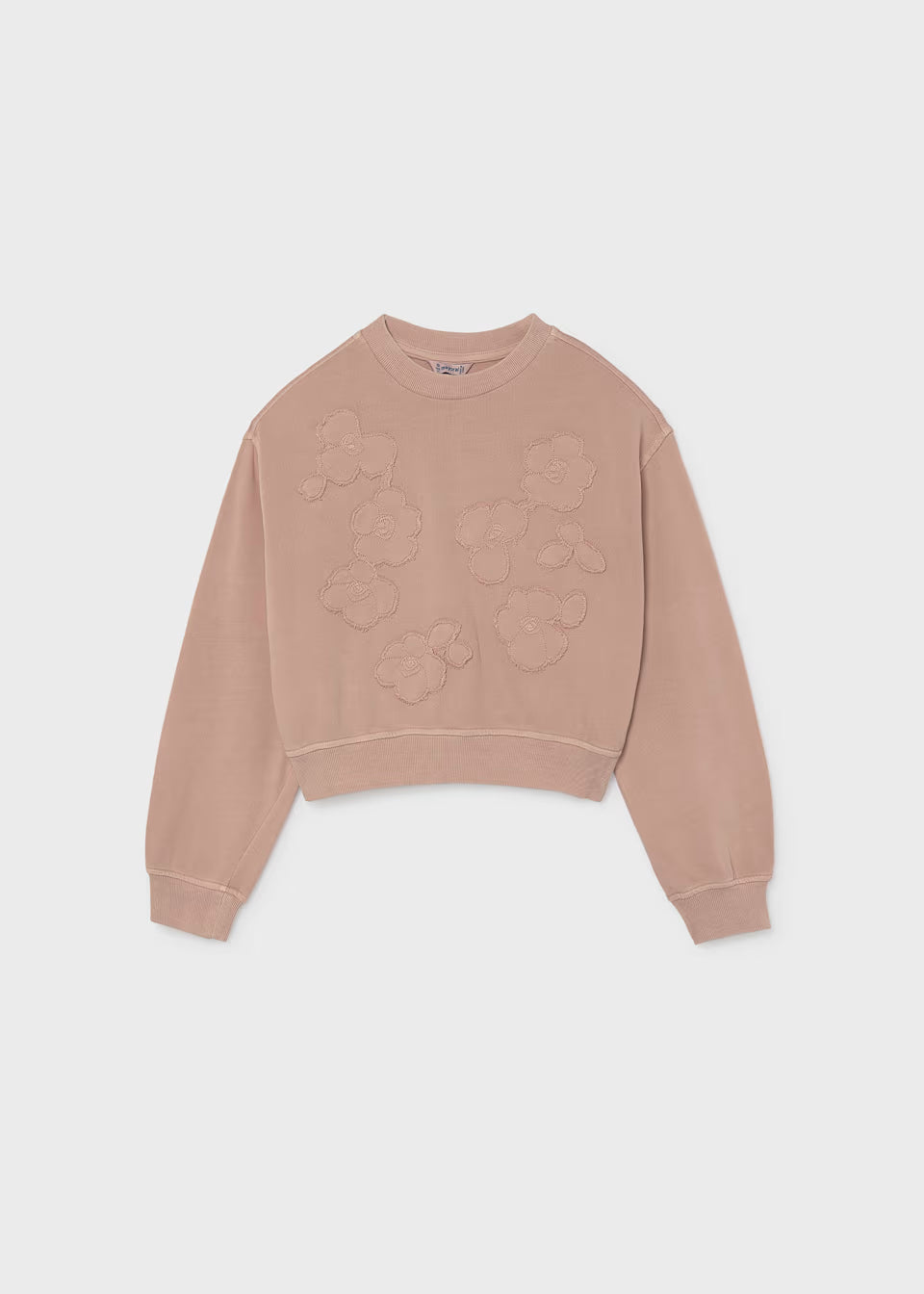Peach Floral Applique Pullover