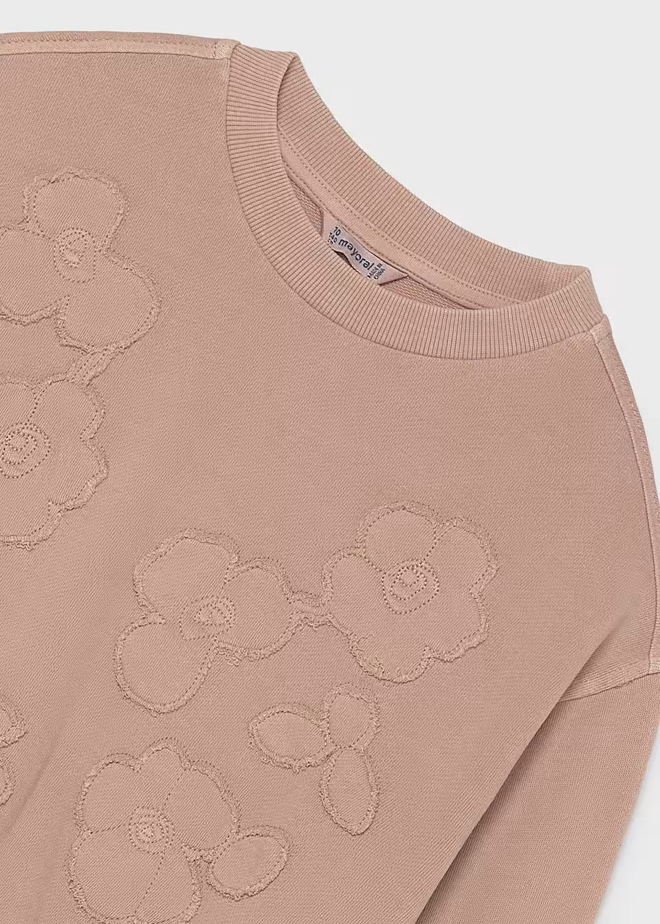 Peach Floral Applique Pullover