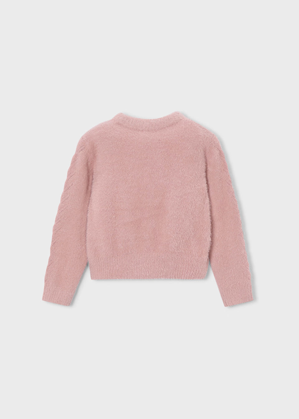 Pink Fuzzy Stitch Sleeve Sweater