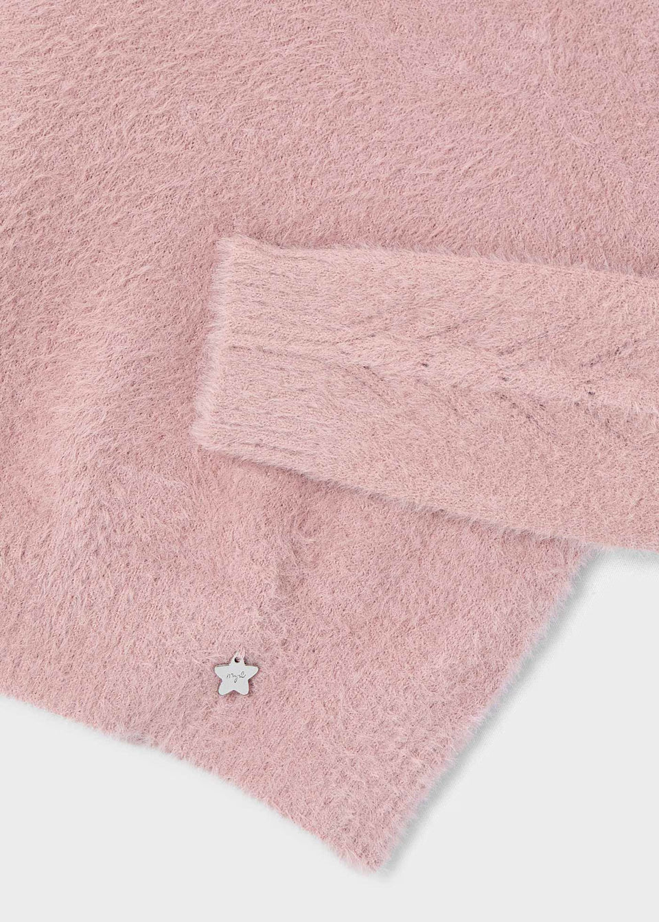 Pink Fuzzy Stitch Sleeve Sweater
