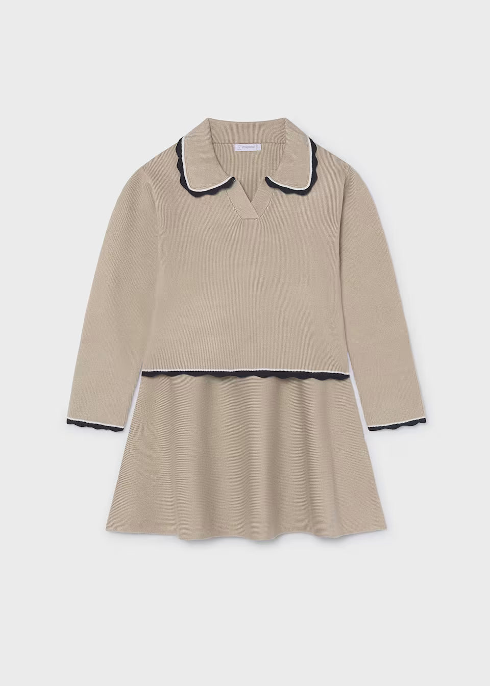 Cream Knit Skirt Set