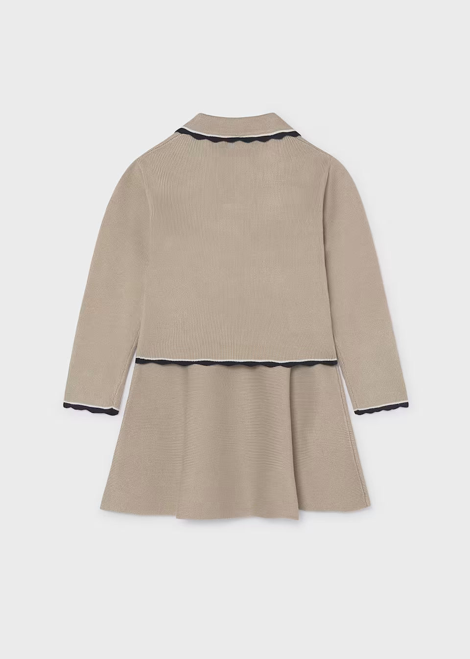 Cream Knit Skirt Set