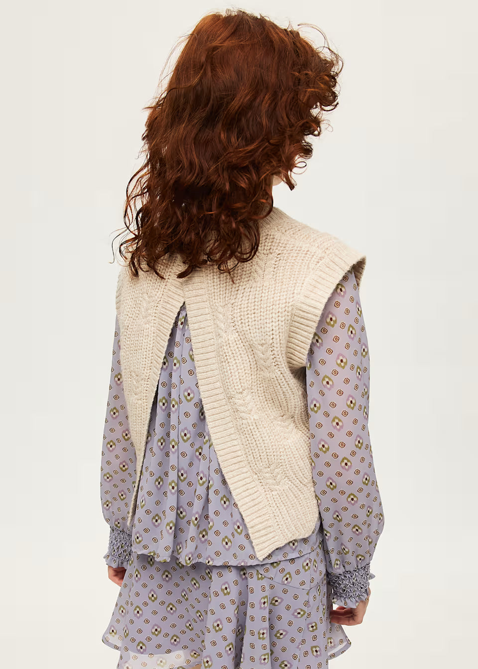 Cream Knit Sweater Vest