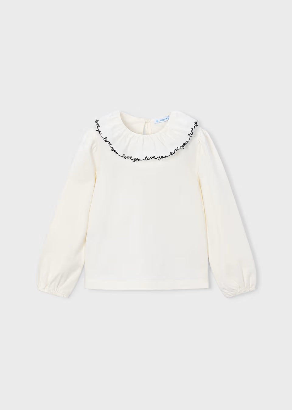Love You Ruffle Neckline Blouse