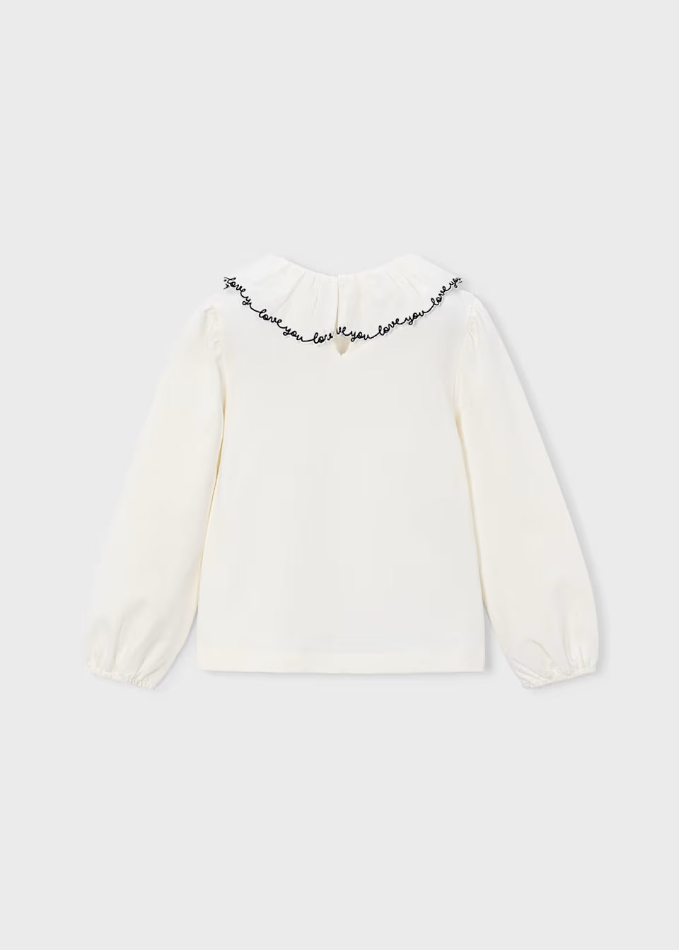 Love You Ruffle Neckline Blouse