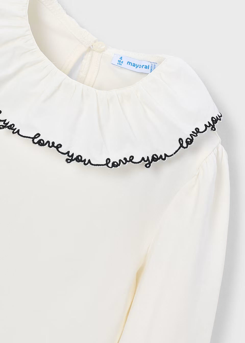Love You Ruffle Neckline Blouse