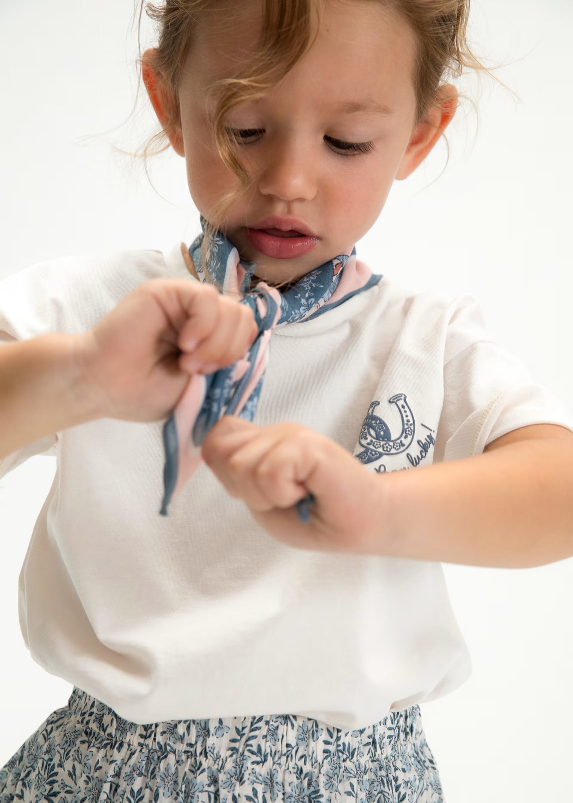 Ivory Born Lucky Horseshoe Tee & Scarf
