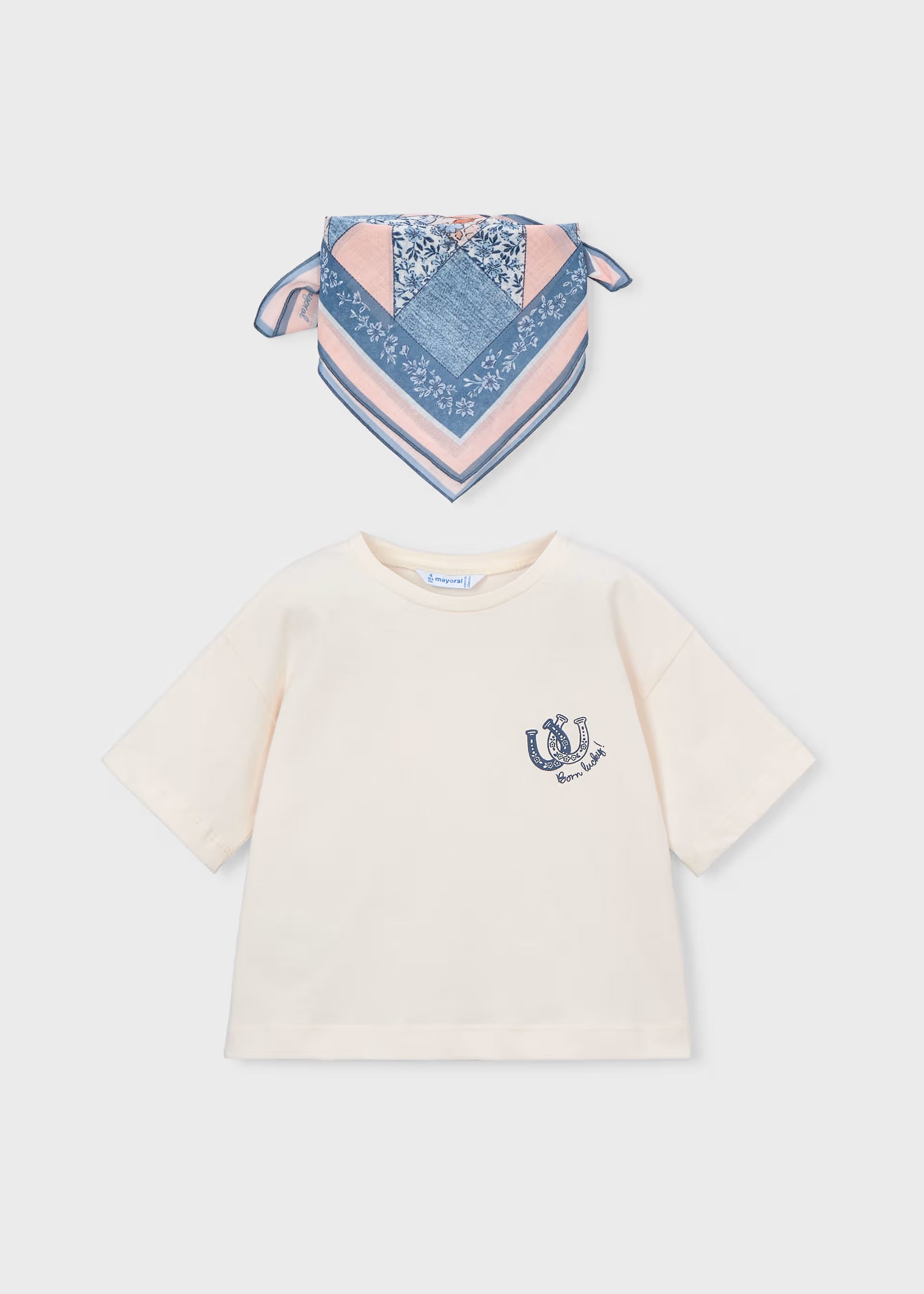 Ivory Born Lucky Horseshoe Tee & Scarf