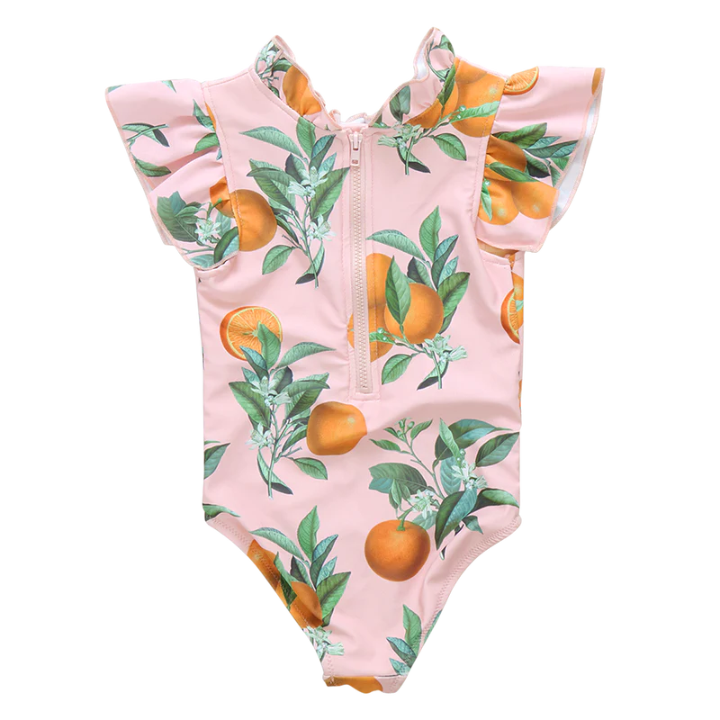 Jennifer Suit Pink Botanical Oranges