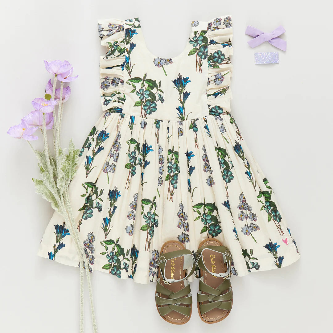 Marceline Dress Blue Botanical