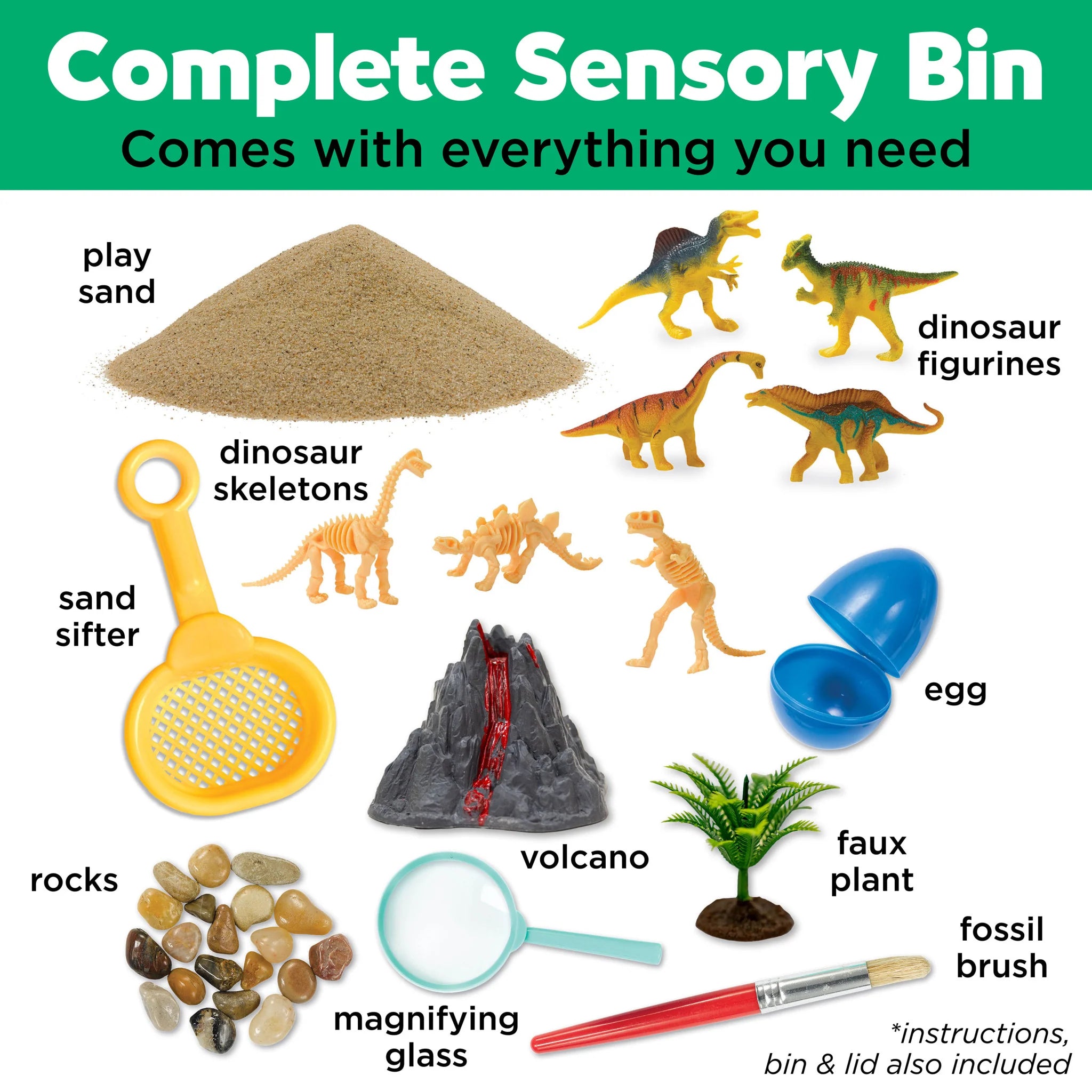 Sensory Bin Dinosaur Dig