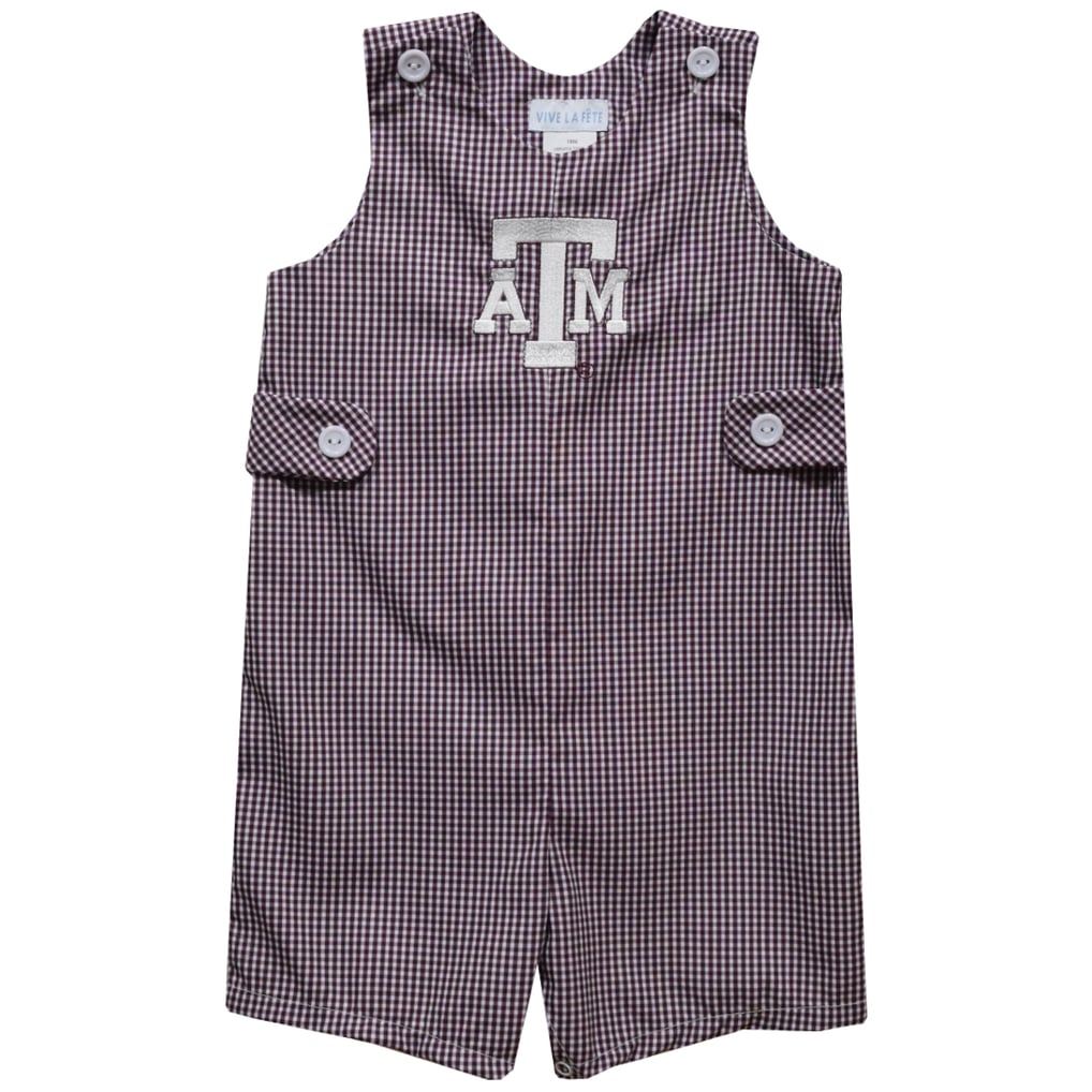 Texas AM Embroidered Gingham Jon Jon