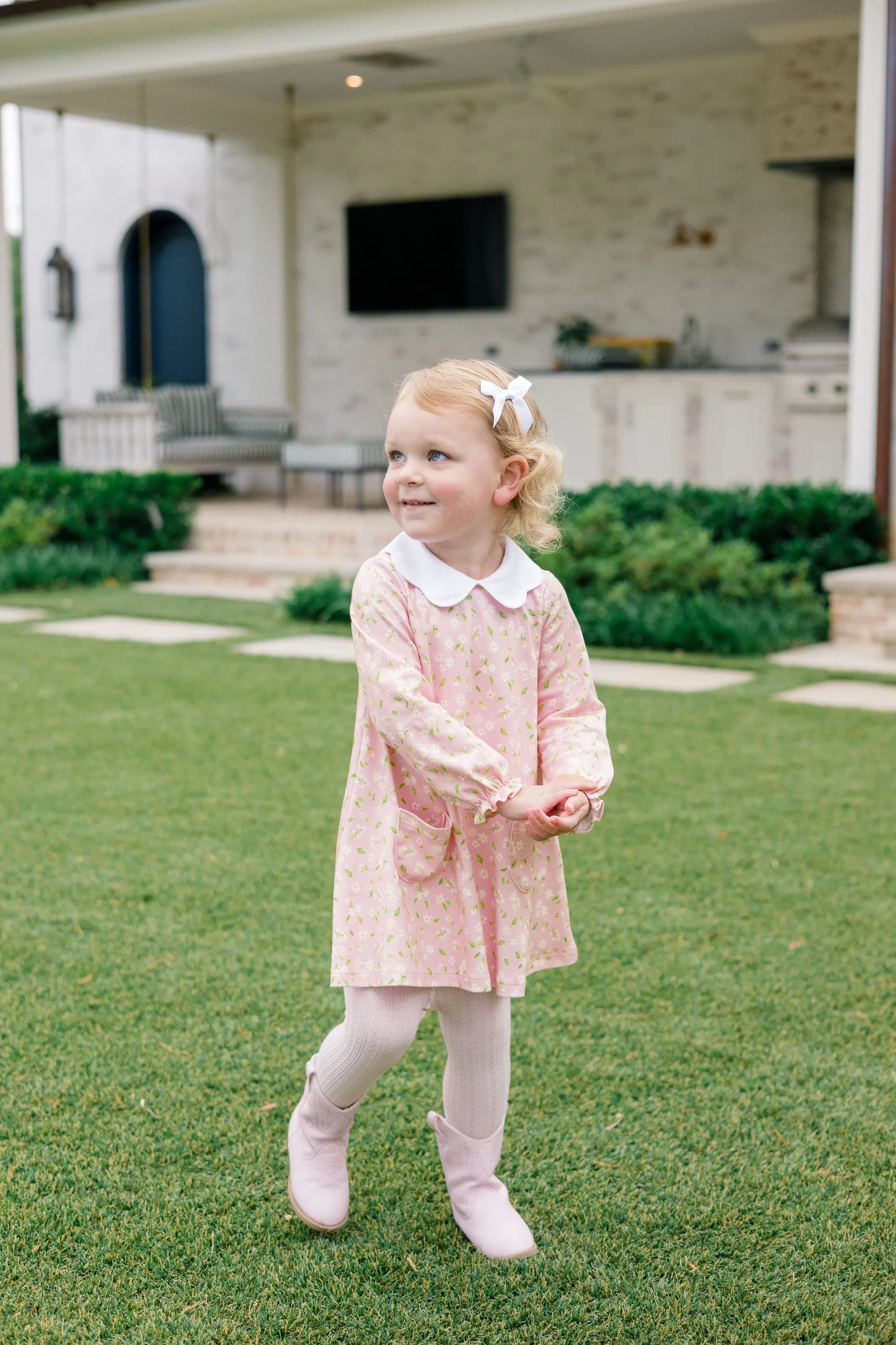 Pink Petal Long Sleeve Dress