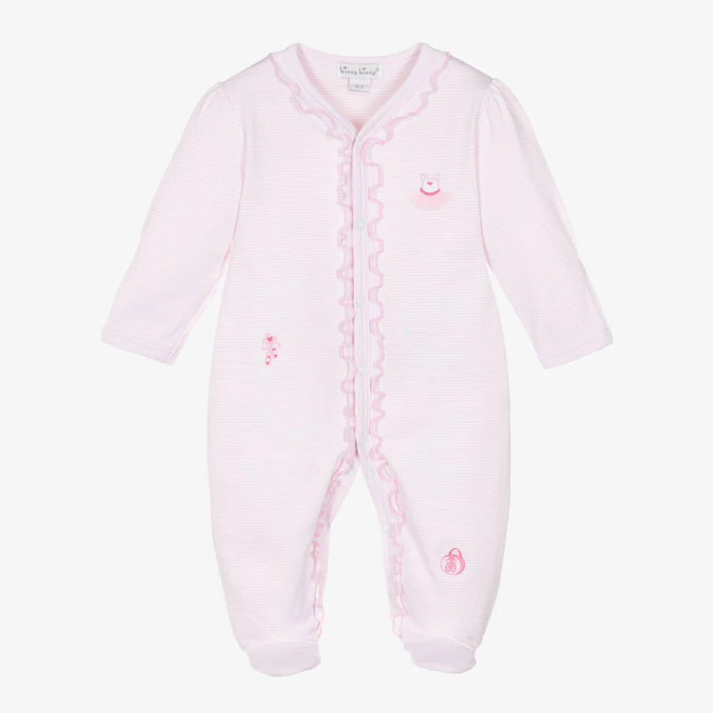 Pink Emb Ready to Dance Ruffle Footie