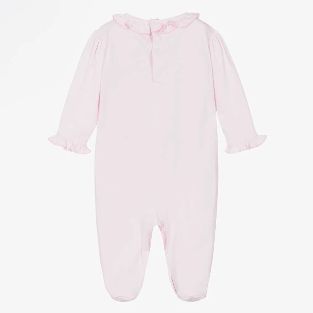 Kissy Pink Medley Footie w/ Hand Smocking