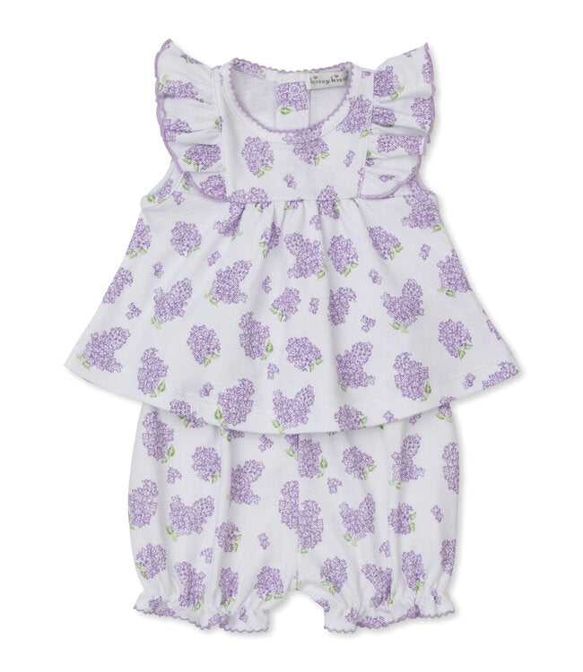 Pink Lilac Love Print Sunsuit Set