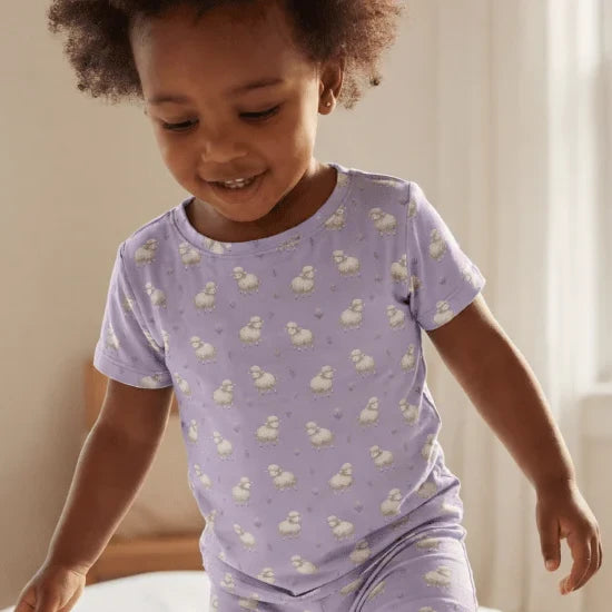 Lavender Little Sheep SS PJ Set