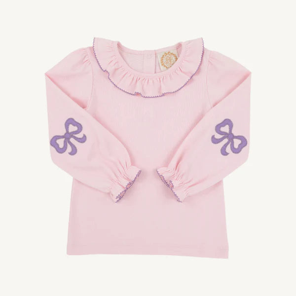 TBBC Ramona Ruffle LS Palm Beach Pink Bow