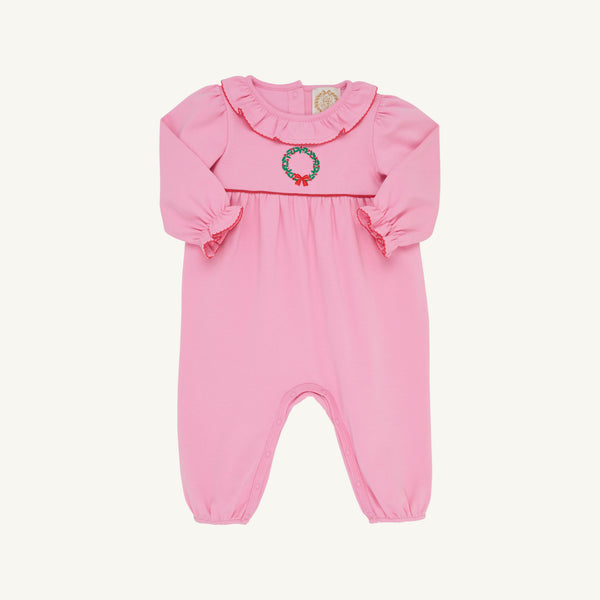 TBBC LS Ramona Ruffle Romper Hamptons Hot Pink/Green