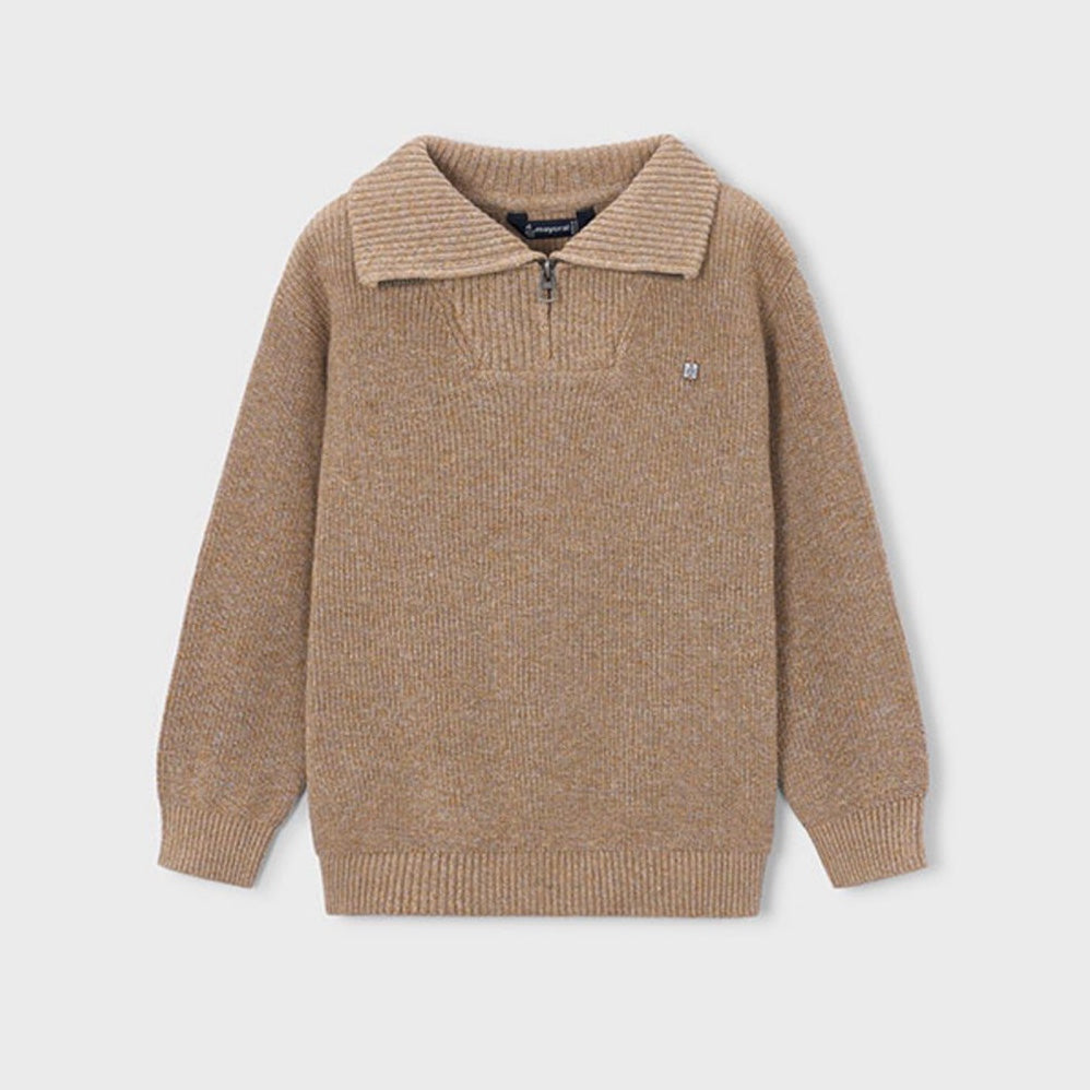 Brown Quarter Zip Sweater