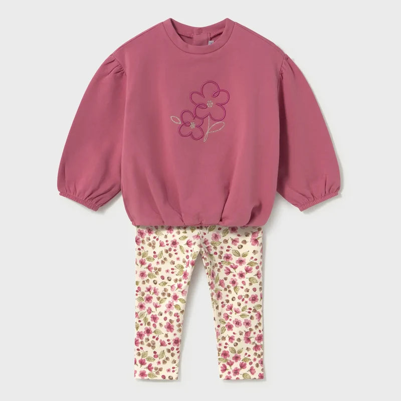 Cranberry Fall Floral Sweater Set