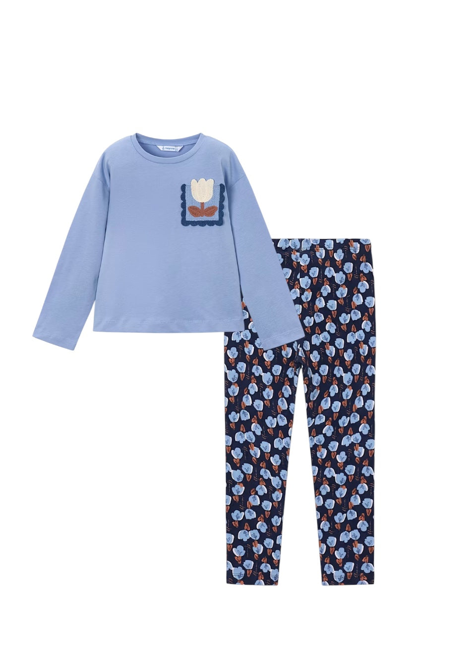 Blue Crochet Pocket Legging Set