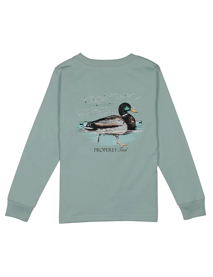 Marine Mist Swimming Mallard LS T-Shirt