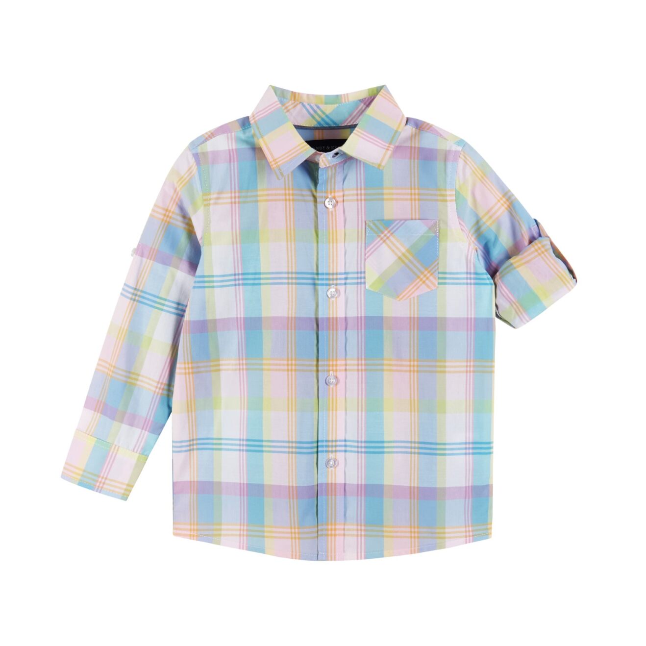 Multi Plaid Two-Fer Buttondown Shirt