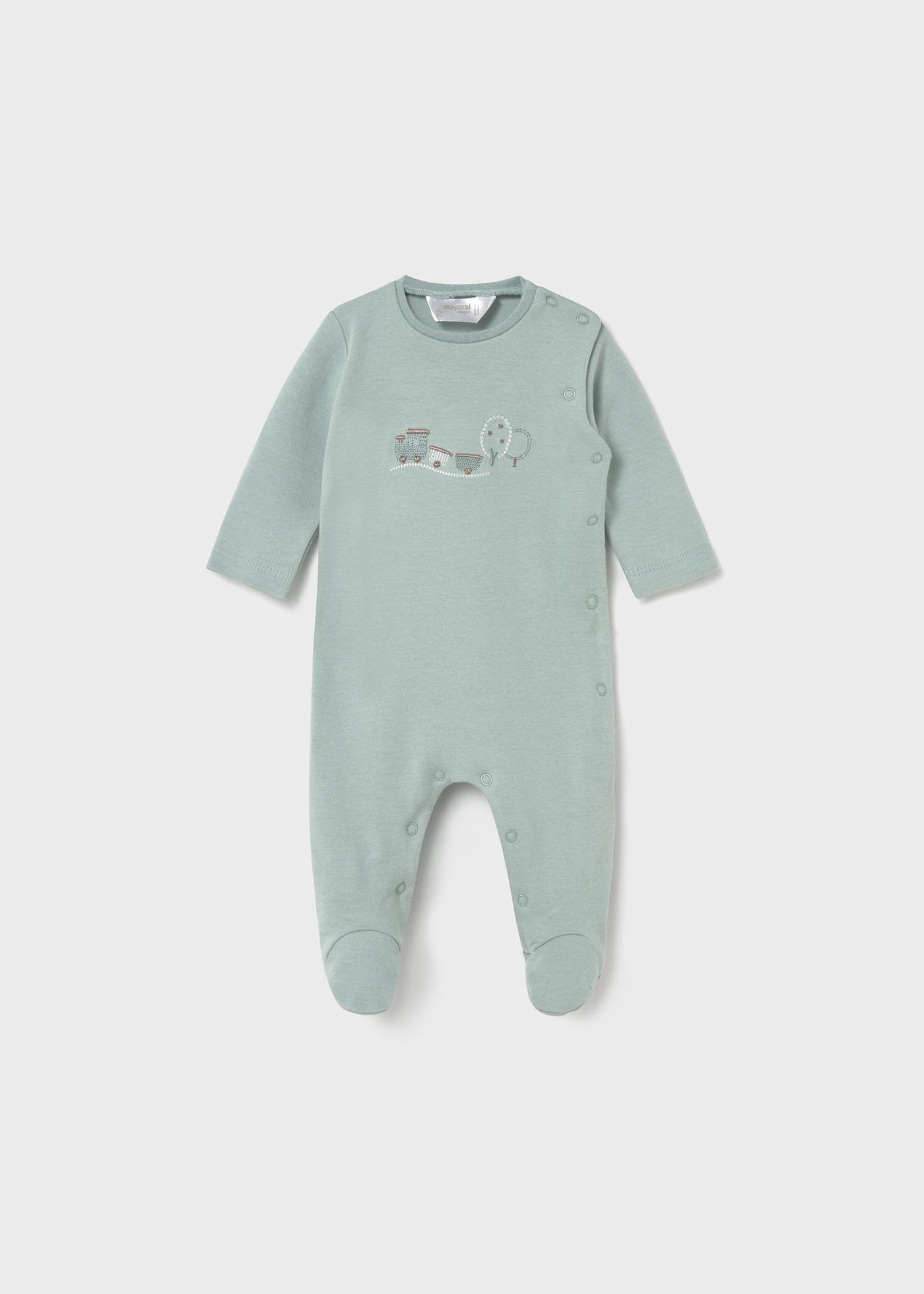 Sage Snap Emb Train Footie