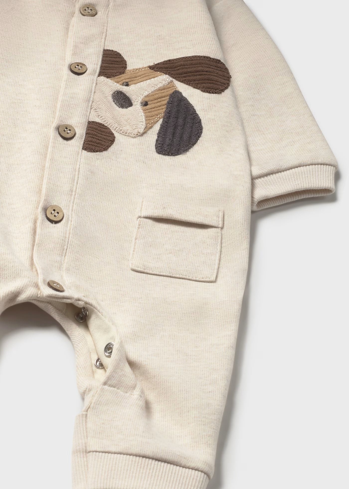 Tan Pocket Puppy Romper (w Tail!)