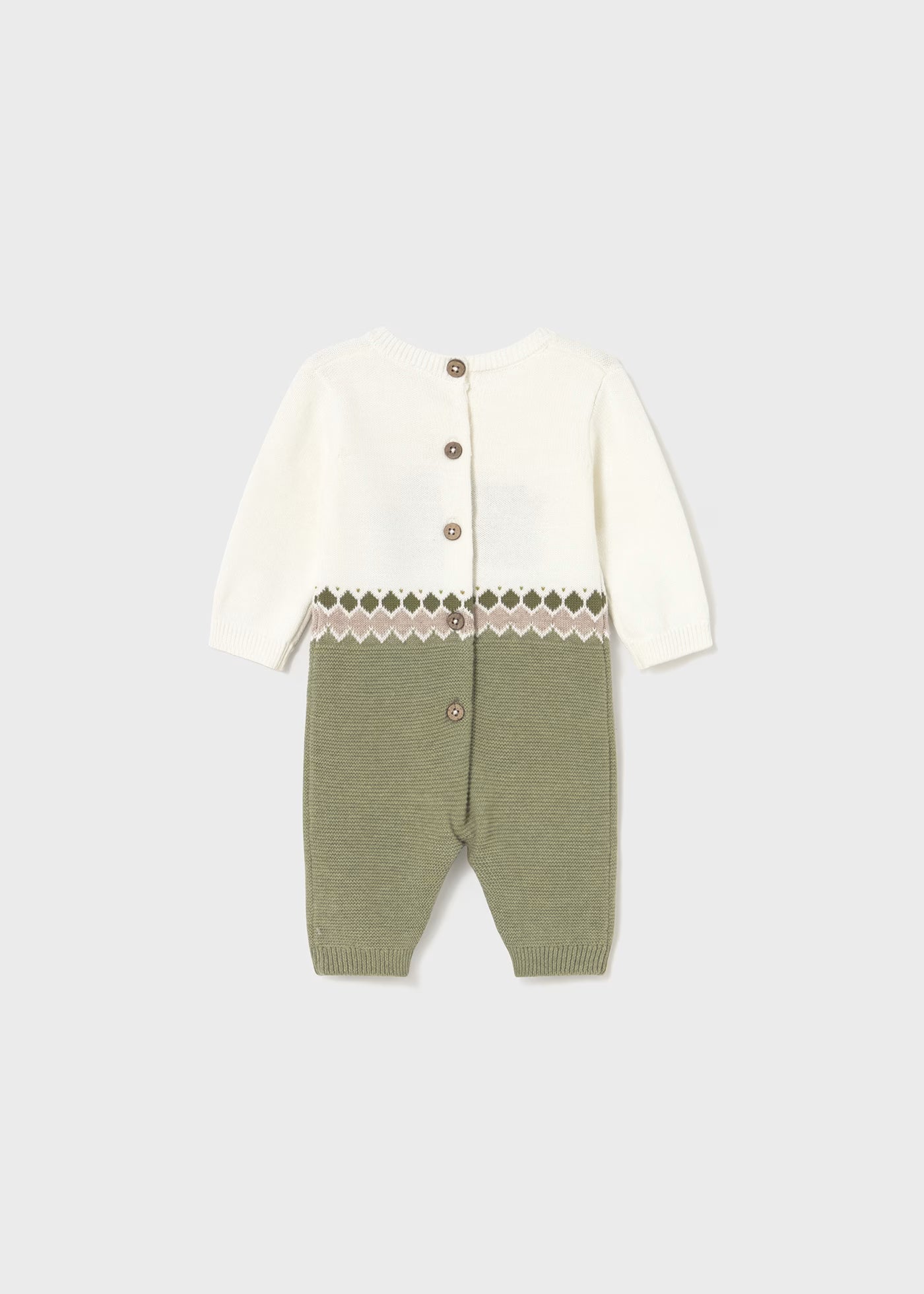 Olive Lion Knit LS Snap Romper