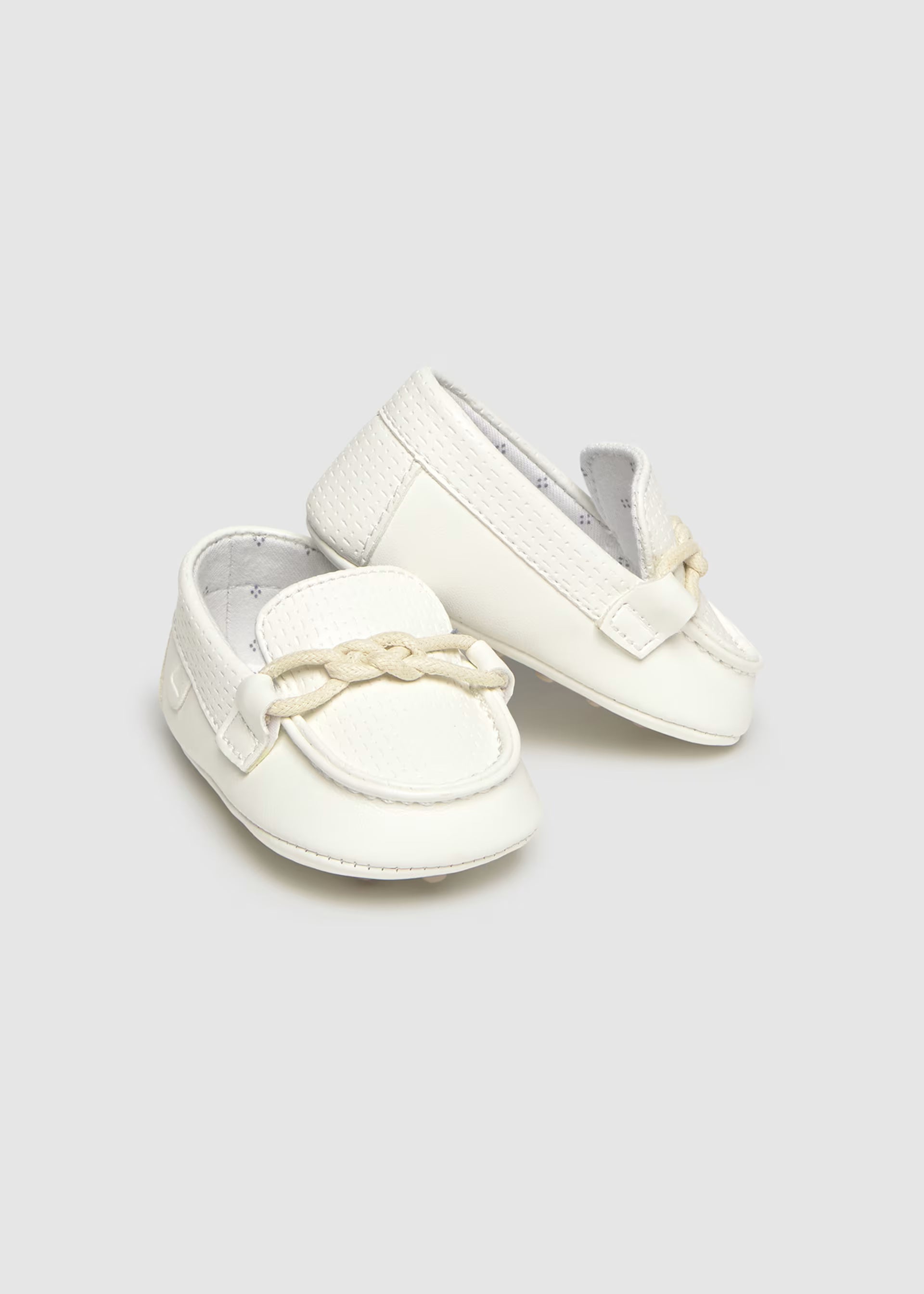 White Knotted Top Boat Shoes