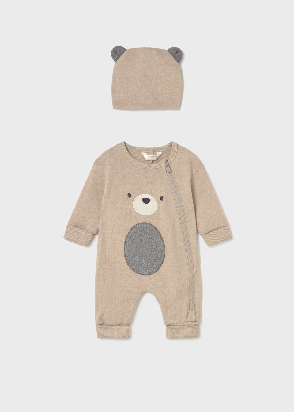 Bear Face Zip Romper & Bear Hat