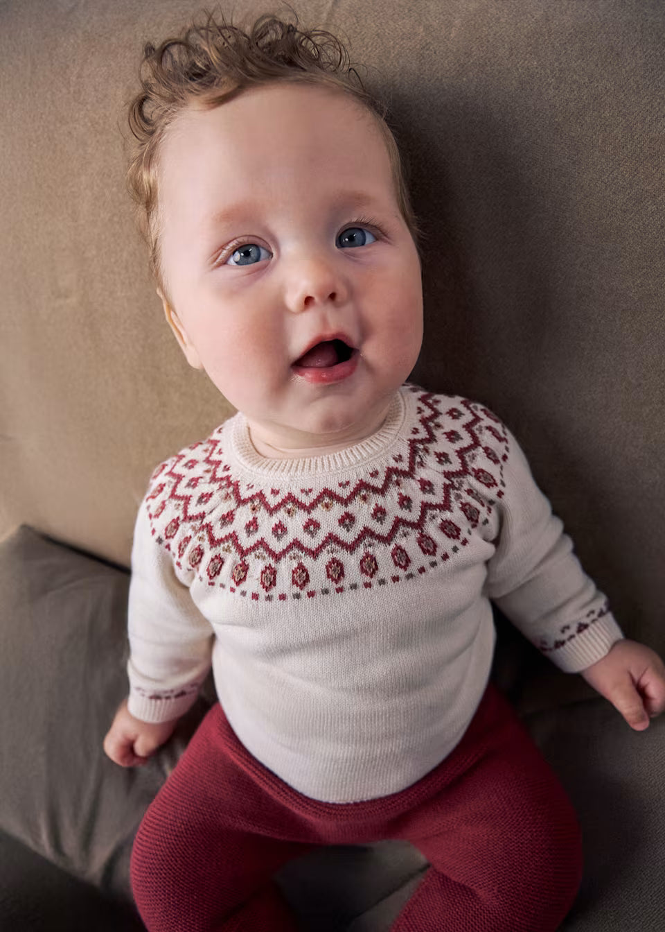 Cranberry Fairisle Sweater Set