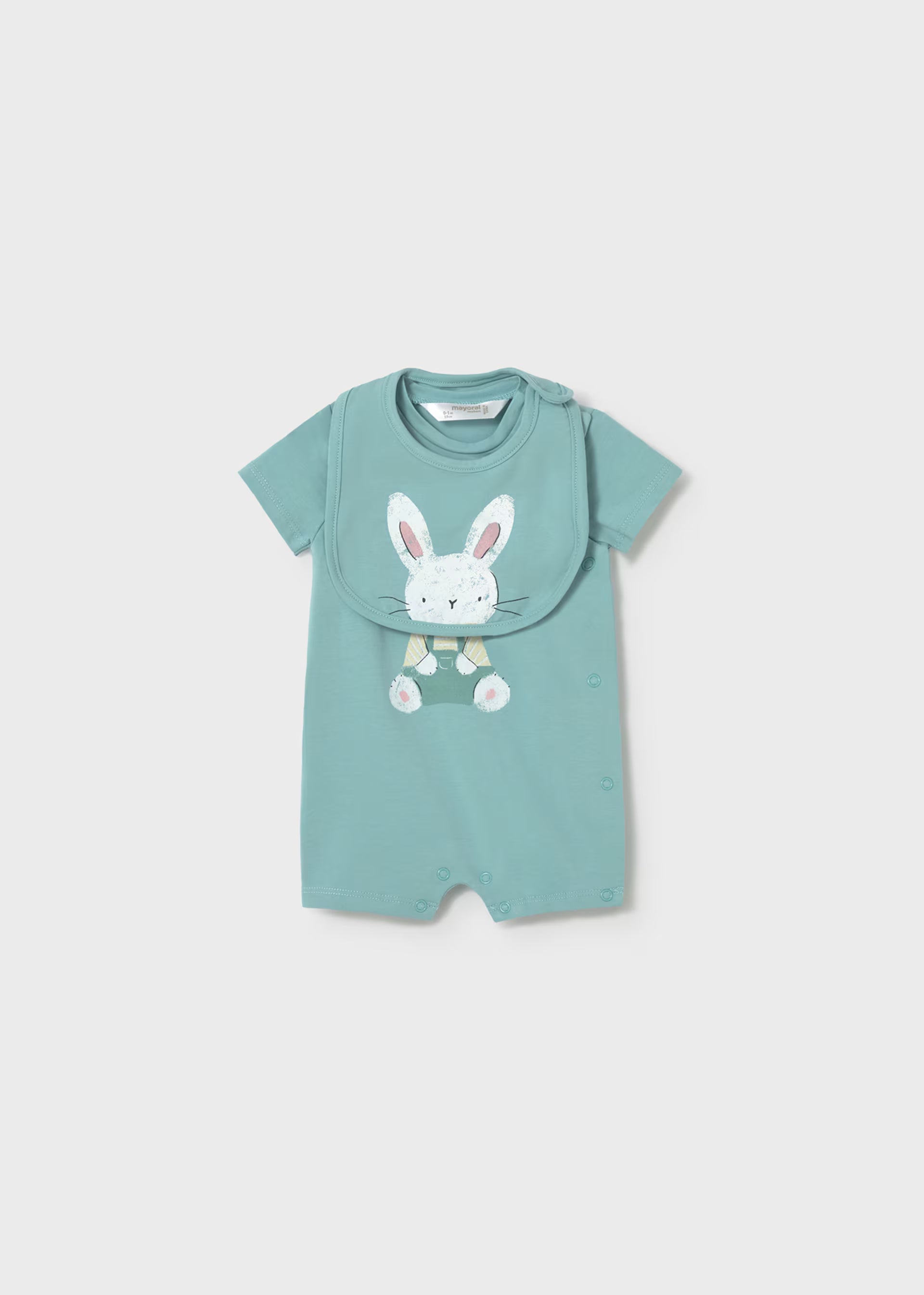 Glass Green Bunny Romper & Bib