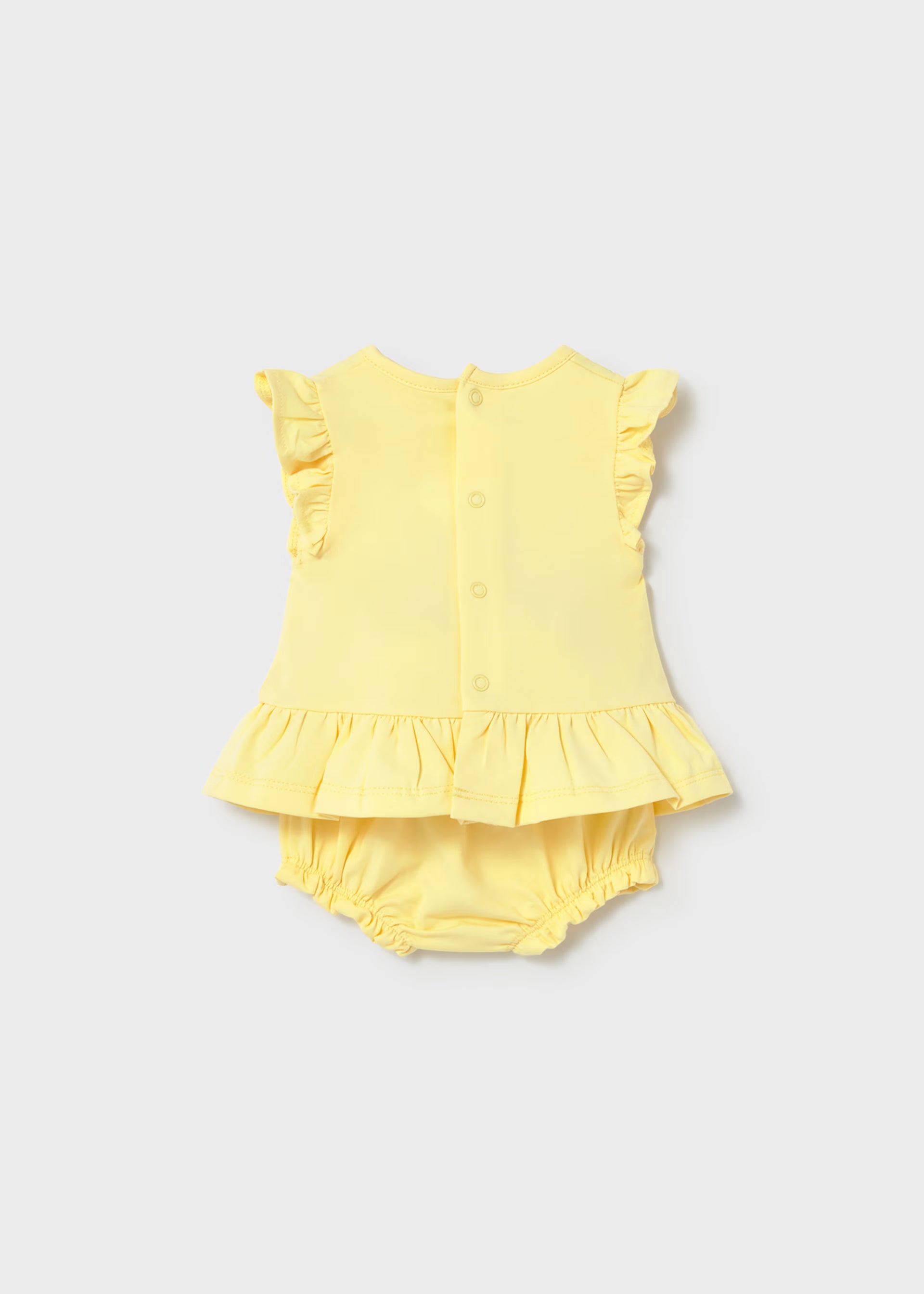 Yellow Peplum Emb Hot Air Balloon Tee & Bloomer
