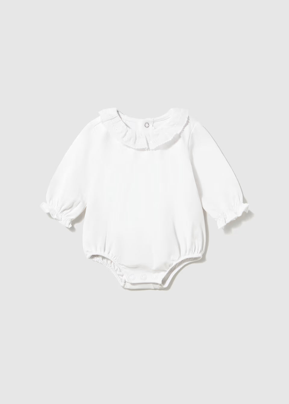 White Eyelet Collar Bodysuit